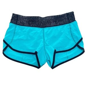 Lululemon Turquoise and Black Running/Workout Shorts - Size 4